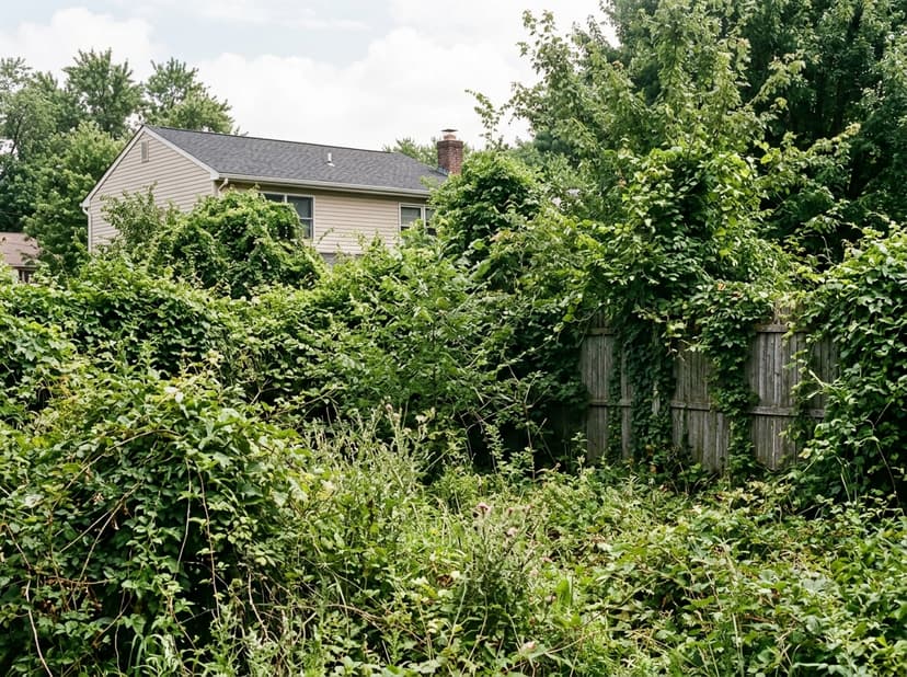 Before - Overgrown Yard Clearing